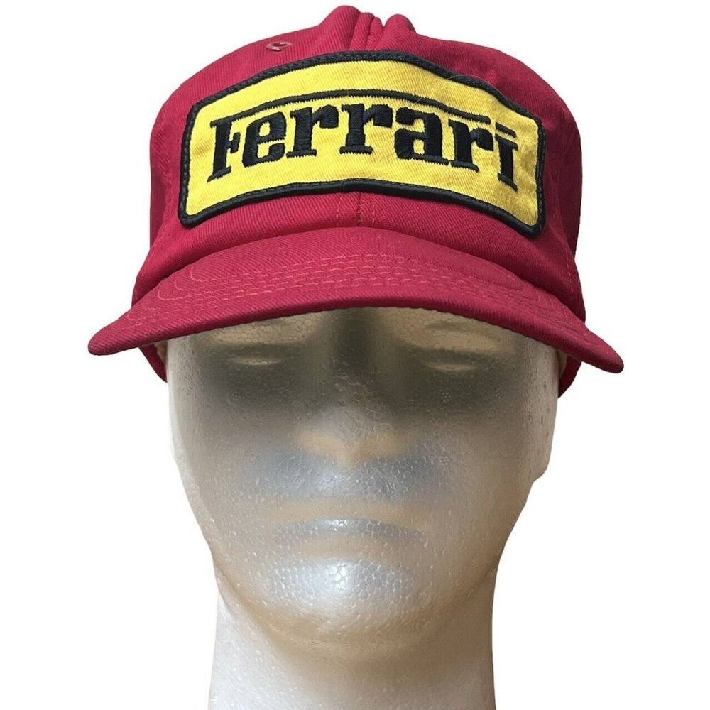 Ferrari Racing Vintage Red Foam Big Patch Snapback Hat Cap